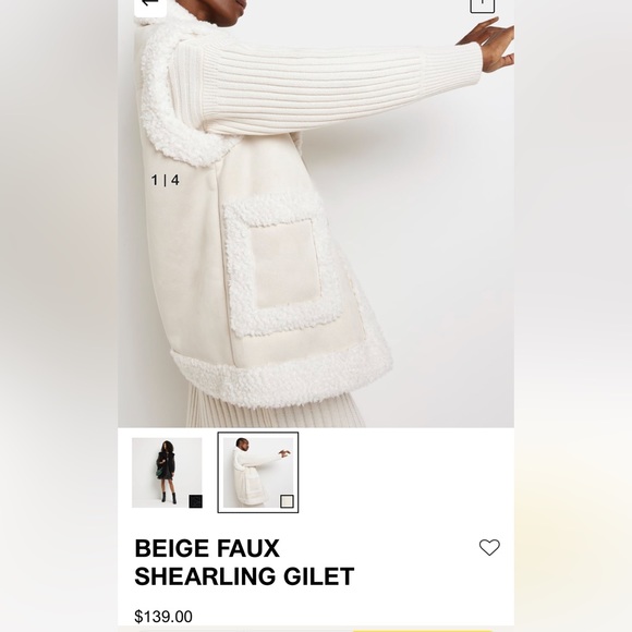 Beige faux shearling gilet (aka vest) - Picture 6 of 6